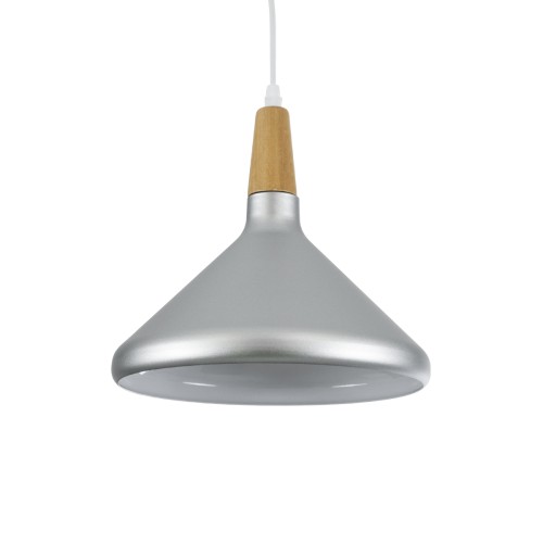 GLOBOSTAR® FELICITA 01277 Μοντέρνο Κρεμαστό Φωτιστικό Οροφής με Ντουί 1 x E27 AC 220-240V IP20 - Ασημί & Μπεζ - Μ30 x Π30 x Υ25cm