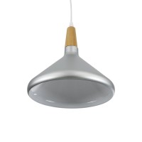 GLOBOSTAR® FELICITA 01277 Μοντέρνο Κρεμαστό Φωτιστικό Οροφής με Ντουί 1 x E27 AC 220-240V IP20 - Ασημί & Μπεζ - Μ30 x Π30 x Υ25cm
