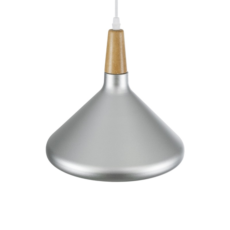 GLOBOSTAR® FELICITA 01277 Μοντέρνο Κρεμαστό Φωτιστικό Οροφής με Ντουί 1 x E27 AC 220-240V IP20 - Ασημί & Μπεζ - Μ30 x Π30 x Υ25cm