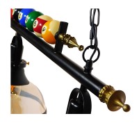 GLOBOSTAR® BILLIARD SERIES 01280 Vintage Κρεμαστό Φωτιστικό Οροφής με Ντουί 3 x E27 AC 220-240V IP20 - Μαύρο & Μελί - Μ96 x Π25 x Υ30cm