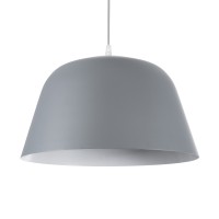 GLOBOSTAR® UPVALE 01282 Μοντέρνο Κρεμαστό Φωτιστικό Οροφής με Ντουί 1 x E27 AC 220-240V IP20 - Γκρι & Λευκό - Μ40 x Π40 x Υ24cm