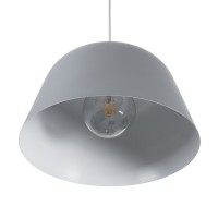 GLOBOSTAR® UPVALE 01282 Μοντέρνο Κρεμαστό Φωτιστικό Οροφής με Ντουί 1 x E27 AC 220-240V IP20 - Γκρι & Λευκό - Μ40 x Π40 x Υ24cm