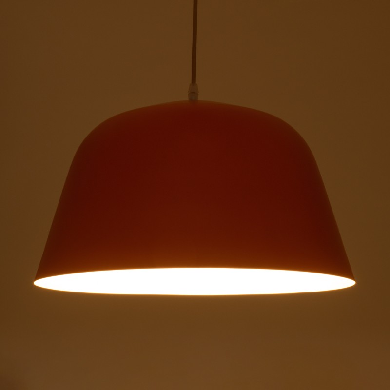 GLOBOSTAR® UPVALE 01283 Μοντέρνο Κρεμαστό Φωτιστικό Οροφής με Ντουί 1 x E27 AC 220-240V IP20 - Πορτοκαλί & Λευκό - Μ40 x Π40 x Υ24cm