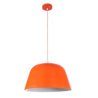 GLOBOSTAR® UPVALE 01283 Μοντέρνο Κρεμαστό Φωτιστικό Οροφής με Ντουί 1 x E27 AC 220-240V IP20 - Πορτοκαλί & Λευκό - Μ40 x Π40 x Υ24cm