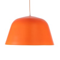 GLOBOSTAR® UPVALE 01283 Μοντέρνο Κρεμαστό Φωτιστικό Οροφής με Ντουί 1 x E27 AC 220-240V IP20 - Πορτοκαλί & Λευκό - Μ40 x Π40 x Υ24cm