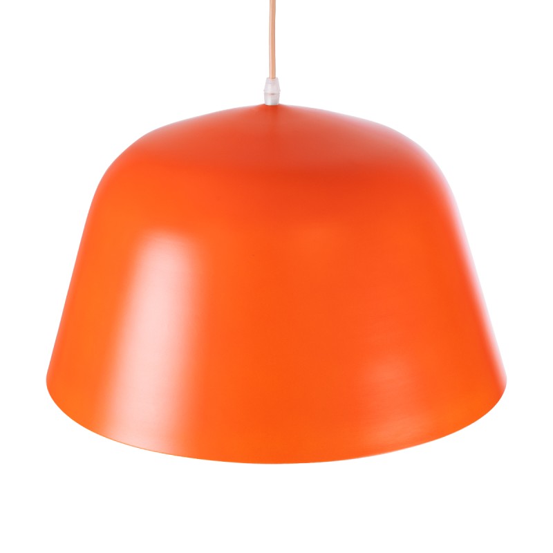 GLOBOSTAR® UPVALE 01283 Μοντέρνο Κρεμαστό Φωτιστικό Οροφής με Ντουί 1 x E27 AC 220-240V IP20 - Πορτοκαλί & Λευκό - Μ40 x Π40 x Υ24cm