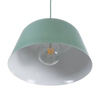 GLOBOSTAR® UPVALE 01285 Μοντέρνο Κρεμαστό Φωτιστικό Οροφής με Ντουί 1 x E27 AC 220-240V IP20 - Πράσινο & Λευκό - Μ40 x Π40 x Υ24cm
