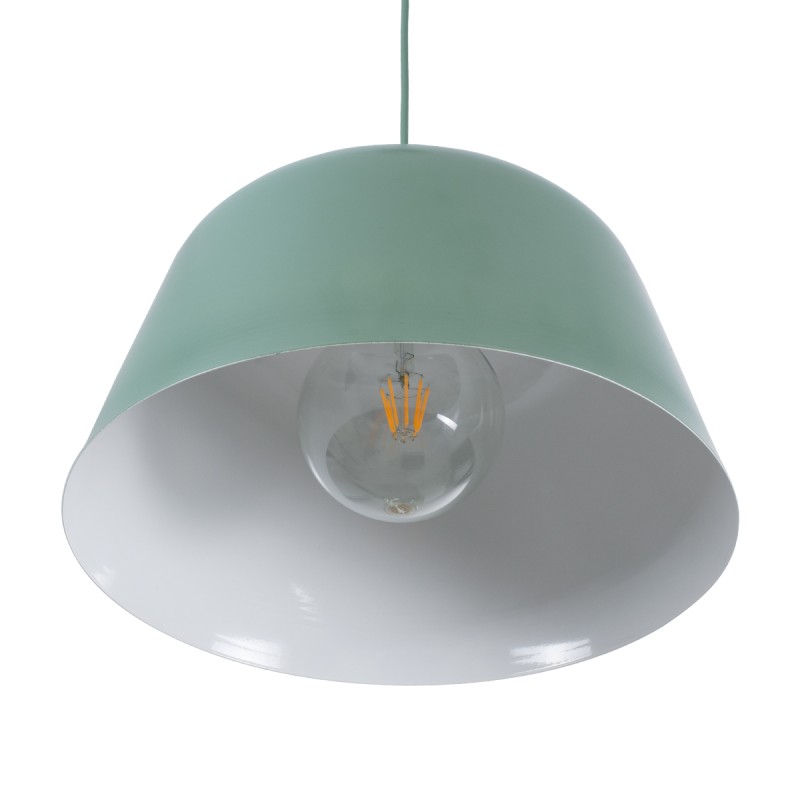 GLOBOSTAR® UPVALE 01285 Μοντέρνο Κρεμαστό Φωτιστικό Οροφής με Ντουί 1 x E27 AC 220-240V IP20 - Πράσινο & Λευκό - Μ40 x Π40 x Υ24cm