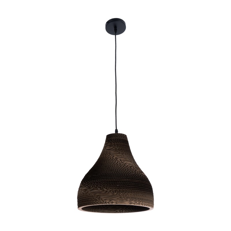 GLOBOSTAR® SANTORINI 01292 Boho Κρεμαστό Φωτιστικό Οροφής με Ντουί 1 x E27 AC 220-240V IP20 - Καφέ - Μ30 x Π30 x Y30cm