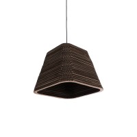 GLOBOSTAR® SANTORINI 01295 Boho Κρεμαστό Φωτιστικό Οροφής με Ντουί 1 x E27 AC 220-240V IP20 - Καφέ - Μ38 x Π38 x Υ30cm