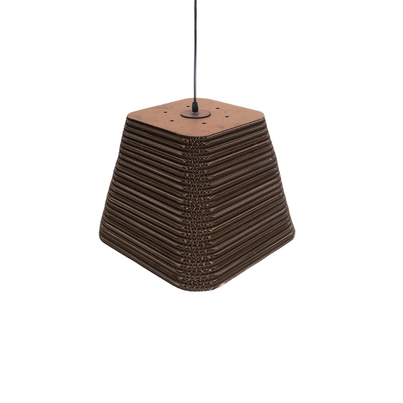 GLOBOSTAR® SANTORINI 01295 Boho Κρεμαστό Φωτιστικό Οροφής με Ντουί 1 x E27 AC 220-240V IP20 - Καφέ - Μ38 x Π38 x Υ30cm