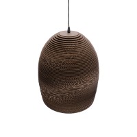 GLOBOSTAR® SANTORINI 01296 Boho Κρεμαστό Φωτιστικό Οροφής με Ντουί 1 x E27 AC 220-240V IP20 - Καφέ - Μ35 x Π35 x Υ40cm