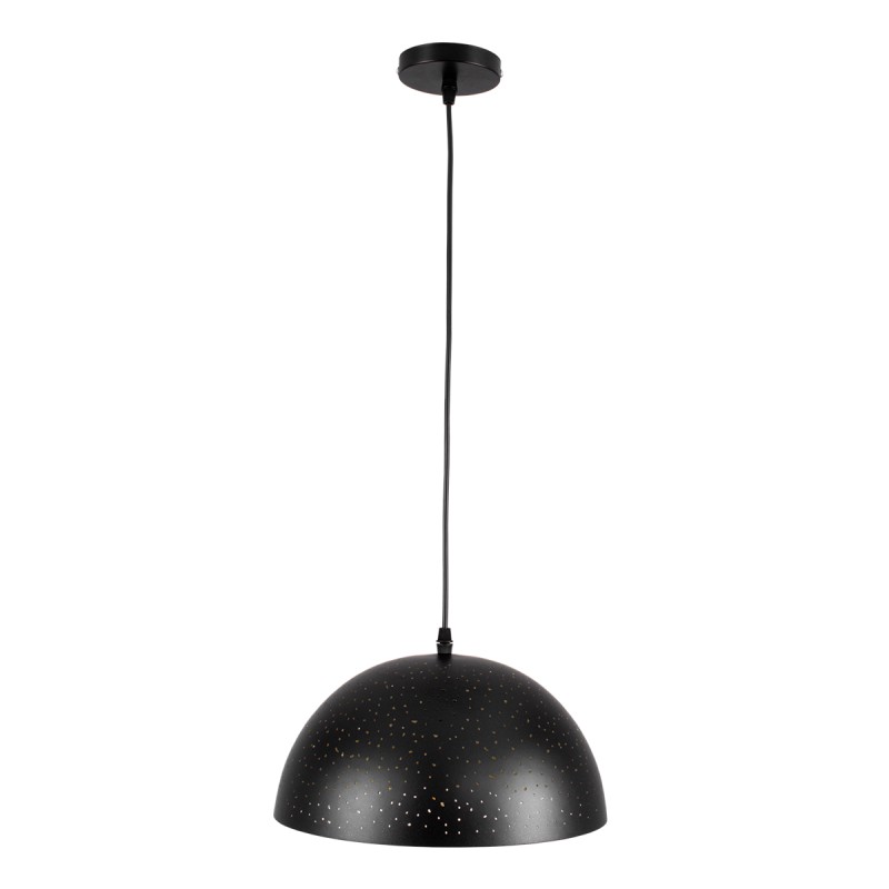 GLOBOSTAR® SOLANA 01301 Μοντέρνο Κρεμαστό Φωτιστικό Οροφής με Ντουί 1 x E27 AC 220-240V IP20 - Μαύρο & Χρυσό - Μ30 x Π30 x Υ15cm