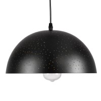 GLOBOSTAR® SOLANA 01301 Μοντέρνο Κρεμαστό Φωτιστικό Οροφής με Ντουί 1 x E27 AC 220-240V IP20 - Μαύρο & Χρυσό - Μ30 x Π30 x Υ15cm