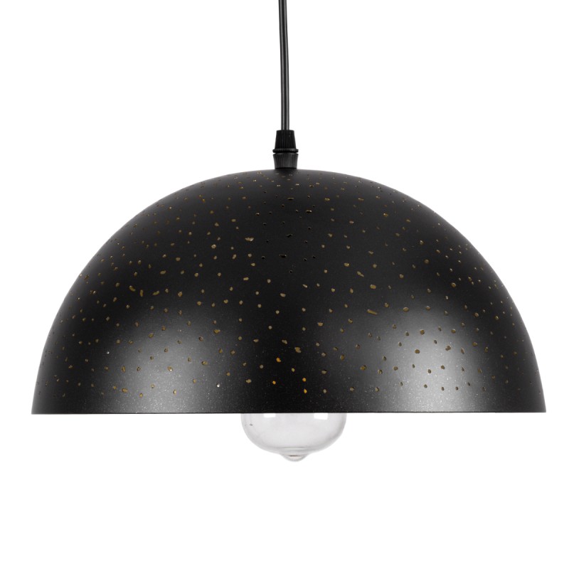GLOBOSTAR® SOLANA 01301 Μοντέρνο Κρεμαστό Φωτιστικό Οροφής με Ντουί 1 x E27 AC 220-240V IP20 - Μαύρο & Χρυσό - Μ30 x Π30 x Υ15cm