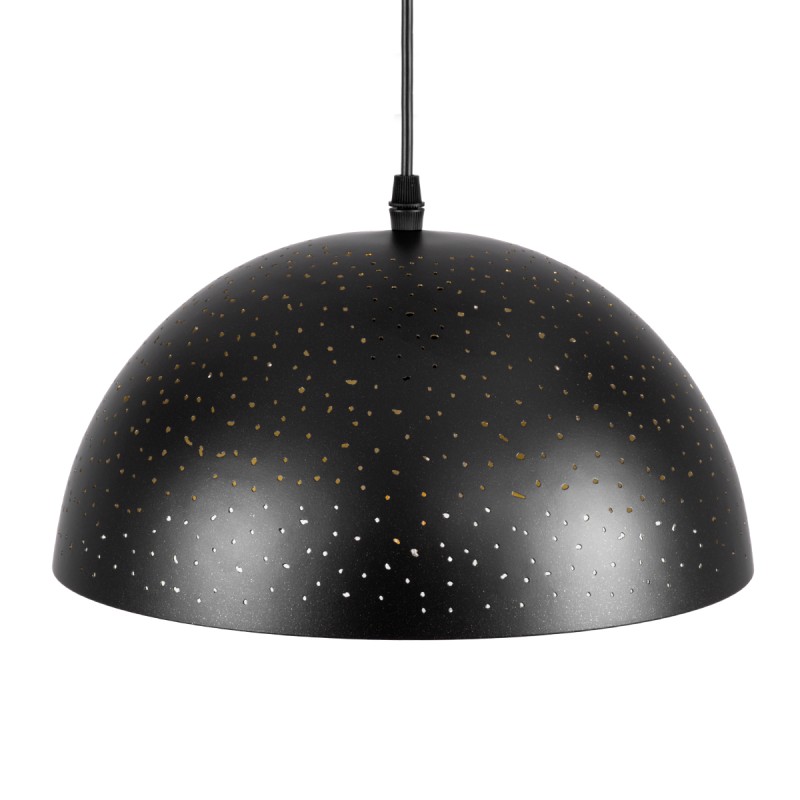 GLOBOSTAR® SOLANA 01301 Μοντέρνο Κρεμαστό Φωτιστικό Οροφής με Ντουί 1 x E27 AC 220-240V IP20 - Μαύρο & Χρυσό - Μ30 x Π30 x Υ15cm