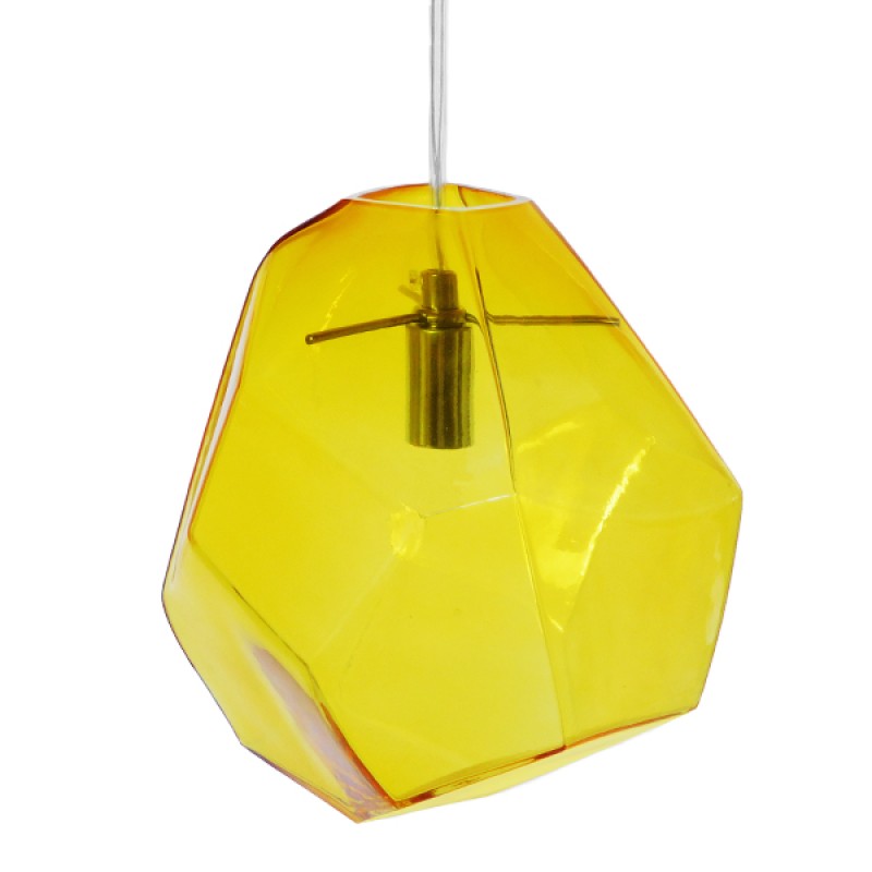 GLOBOSTAR® RINA 01308 Μοντέρνο Κρεμαστό Φωτιστικό Οροφής με Ντουί 1 x G9 AC 220-240V IP20 - Κίτρινο - Μ20 x Π20 x Υ20cm