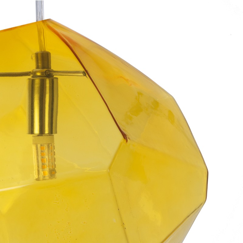 GLOBOSTAR® RINA 01308 Μοντέρνο Κρεμαστό Φωτιστικό Οροφής με Ντουί 1 x G9 AC 220-240V IP20 - Κίτρινο - Μ20 x Π20 x Υ20cm