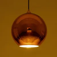 GLOBOSTAR® INFINITA 01310 Μοντέρνο Κρεμαστό Φωτιστικό Οροφής με Ντουί 1 x E27 AC 220-240V IP20 - Χάλκινο - Μ30 x Π30 x Υ27cm