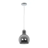 GLOBOSTAR® BOSSANOVA 01313 Μοντέρνο Κρεμαστό Φωτιστικό Οροφής με Ντουί 1 x E27 AC 220-240V IP20 - Γκρι - Μ18 x Π18 x Υ23cm