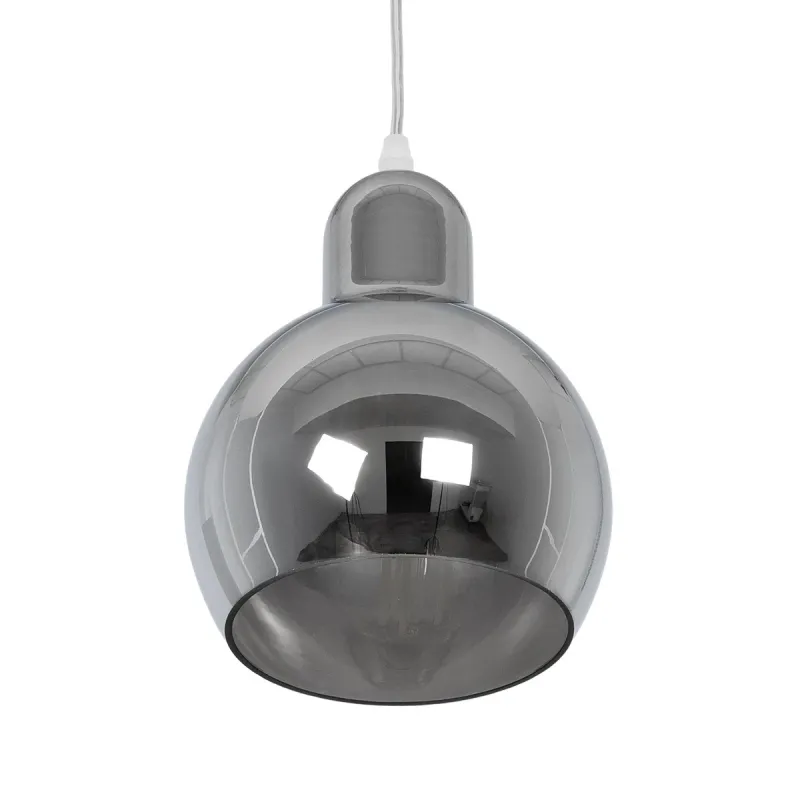 GLOBOSTAR® BOSSANOVA 01313 Μοντέρνο Κρεμαστό Φωτιστικό Οροφής με Ντουί 1 x E27 AC 220-240V IP20 - Γκρι - Μ18 x Π18 x Υ23cm