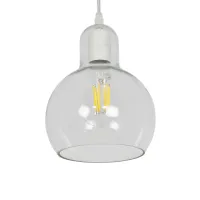GLOBOSTAR® LUCREZIA 01314 Μοντέρνο Κρεμαστό Φωτιστικό Οροφής με Ντουί 1 x E27 AC 220-240V IP20 - Διάφανο - Μ18 x Π18 x Υ23cm