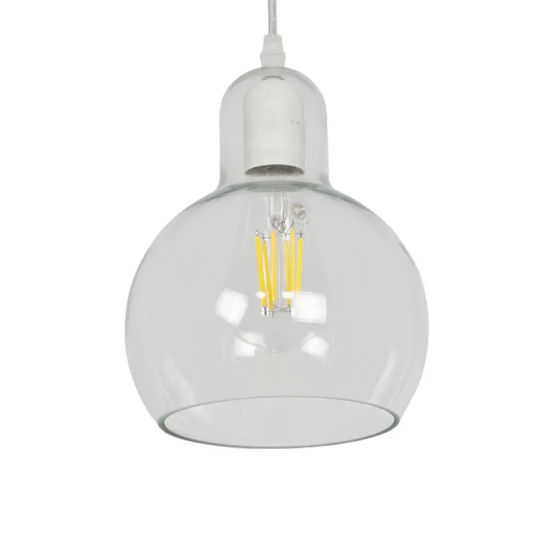 GLOBOSTAR® LUCREZIA 01314 Μοντέρνο Κρεμαστό Φωτιστικό Οροφής με Ντουί 1 x E27 AC 220-240V IP20 - Διάφανο - Μ18 x Π18 x Υ23cm