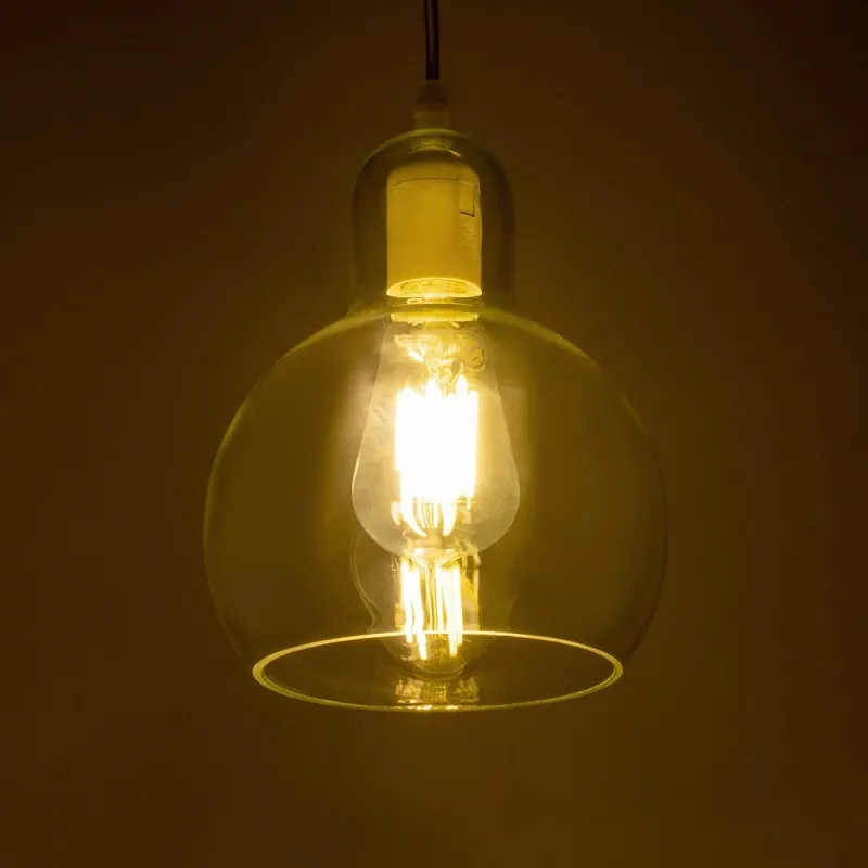 GLOBOSTAR® LUCREZIA 01314 Μοντέρνο Κρεμαστό Φωτιστικό Οροφής με Ντουί 1 x E27 AC 220-240V IP20 - Διάφανο - Μ18 x Π18 x Υ23cm