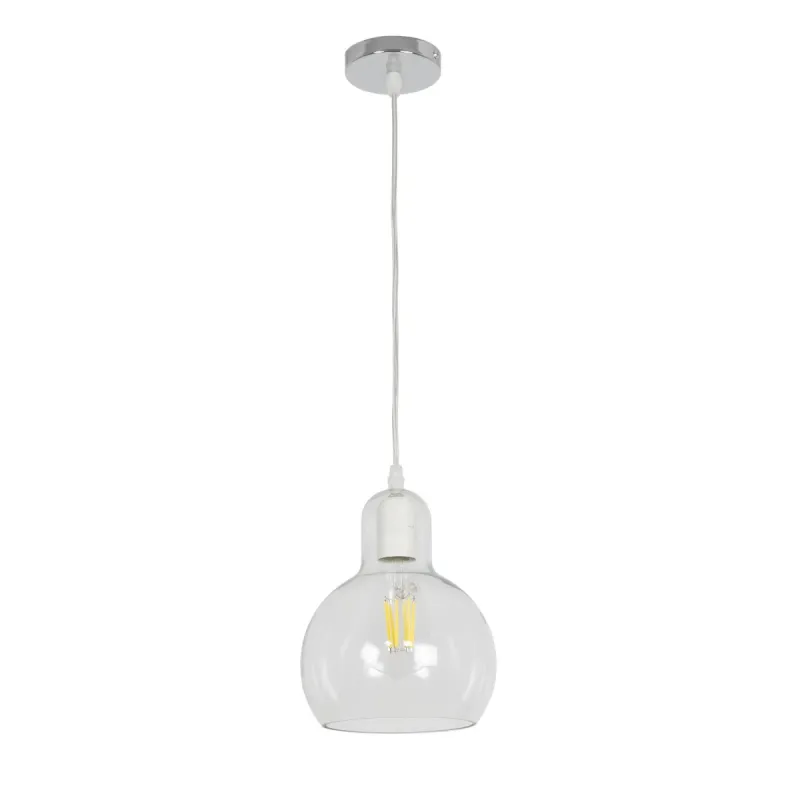 GLOBOSTAR® LUCREZIA 01314 Μοντέρνο Κρεμαστό Φωτιστικό Οροφής με Ντουί 1 x E27 AC 220-240V IP20 - Διάφανο - Μ18 x Π18 x Υ23cm