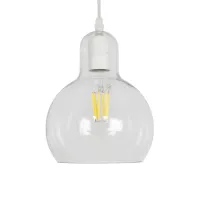 GLOBOSTAR® LUCREZIA 01314 Μοντέρνο Κρεμαστό Φωτιστικό Οροφής με Ντουί 1 x E27 AC 220-240V IP20 - Διάφανο - Μ18 x Π18 x Υ23cm