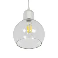 GLOBOSTAR® LUCREZIA 01314 Μοντέρνο Κρεμαστό Φωτιστικό Οροφής με Ντουί 1 x E27 AC 220-240V IP20 - Διάφανο - Μ18 x Π18 x Υ23cm