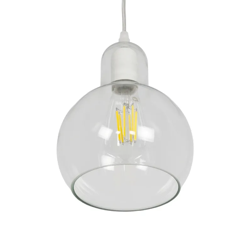 GLOBOSTAR® LUCREZIA 01314 Μοντέρνο Κρεμαστό Φωτιστικό Οροφής με Ντουί 1 x E27 AC 220-240V IP20 - Διάφανο - Μ18 x Π18 x Υ23cm