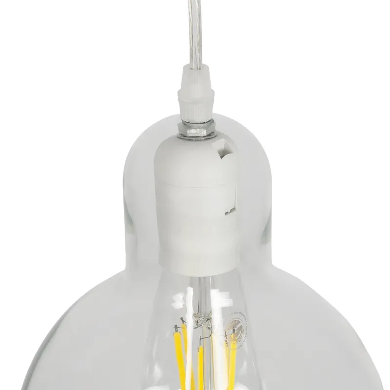 GLOBOSTAR® LUCREZIA 01314 Μοντέρνο Κρεμαστό Φωτιστικό Οροφής με Ντουί 1 x E27 AC 220-240V IP20 - Διάφανο - Μ18 x Π18 x Υ23cm