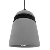 GLOBOSTAR® TRIBECA 01320 Μοντέρνο Κρεμαστό Φωτιστικό Οροφής με Ντουί 1 x E27 AC 220-240V IP20 - Γκρι & Μαύρο - Μ20 x Π20 x Υ26cm