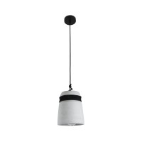 GLOBOSTAR® TRIBECA 01320 Μοντέρνο Κρεμαστό Φωτιστικό Οροφής με Ντουί 1 x E27 AC 220-240V IP20 - Γκρι & Μαύρο - Μ20 x Π20 x Υ26cm