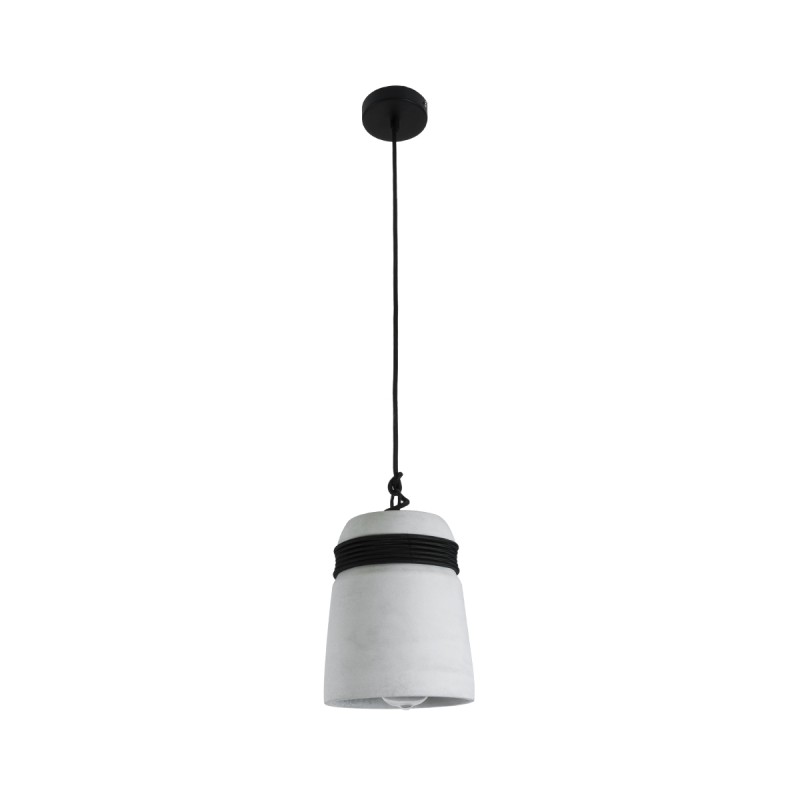 GLOBOSTAR® TRIBECA 01320 Μοντέρνο Κρεμαστό Φωτιστικό Οροφής με Ντουί 1 x E27 AC 220-240V IP20 - Γκρι & Μαύρο - Μ20 x Π20 x Υ26cm