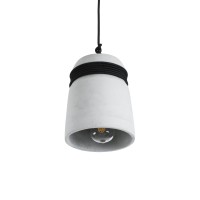GLOBOSTAR® TRIBECA 01320 Μοντέρνο Κρεμαστό Φωτιστικό Οροφής με Ντουί 1 x E27 AC 220-240V IP20 - Γκρι & Μαύρο - Μ20 x Π20 x Υ26cm