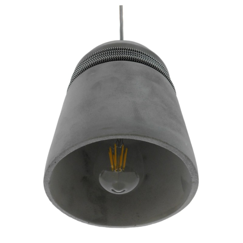 GLOBOSTAR® TRIBECA 01321 Μοντέρνο Κρεμαστό Φωτιστικό Οροφής με Ντουί 1 x E27 AC 220-240V IP20 - Γκρι & Μαύρο - Μ20 x Π20 x Υ26cm