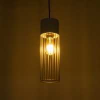 GLOBOSTAR® DURANT 01322 Μοντέρνο Κρεμαστό Φωτιστικό Οροφής με Ντουί 1 x E27 AC 220-240V IP20 - Γκρι & Χρυσό - Μ12 x Π12 x Υ40cm