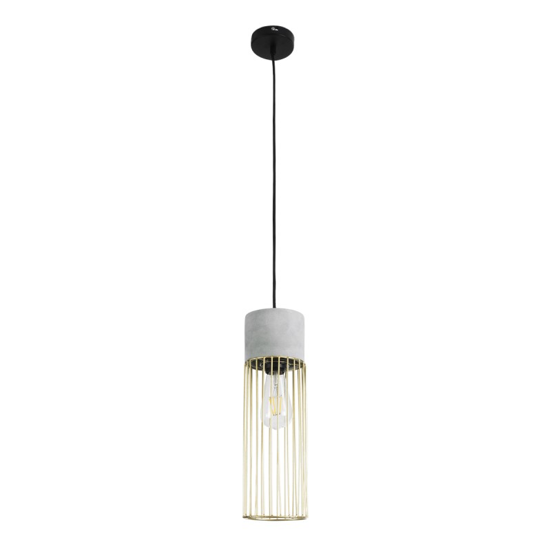 GLOBOSTAR® DURANT 01322 Μοντέρνο Κρεμαστό Φωτιστικό Οροφής με Ντουί 1 x E27 AC 220-240V IP20 - Γκρι & Χρυσό - Μ12 x Π12 x Υ40cm