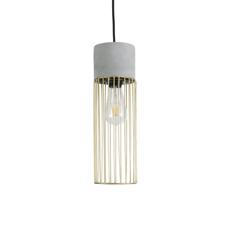 GLOBOSTAR® DURANT 01322 Μοντέρνο Κρεμαστό Φωτιστικό Οροφής με Ντουί 1 x E27 AC 220-240V IP20 - Γκρι & Χρυσό - Μ12 x Π12 x Υ40cm