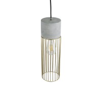 GLOBOSTAR® DURANT 01322 Μοντέρνο Κρεμαστό Φωτιστικό Οροφής με Ντουί 1 x E27 AC 220-240V IP20 - Γκρι & Χρυσό - Μ12 x Π12 x Υ40cm