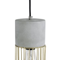 GLOBOSTAR® DURANT 01322 Μοντέρνο Κρεμαστό Φωτιστικό Οροφής με Ντουί 1 x E27 AC 220-240V IP20 - Γκρι & Χρυσό - Μ12 x Π12 x Υ40cm