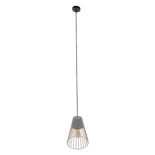 GLOBOSTAR® DURANT 01323 Μοντέρνο Κρεμαστό Φωτιστικό Οροφής με Ντουί 1 x E27 AC 220-240V IP20 - Γκρι & Χρυσό - Μ25 x Π25 x Υ31cm