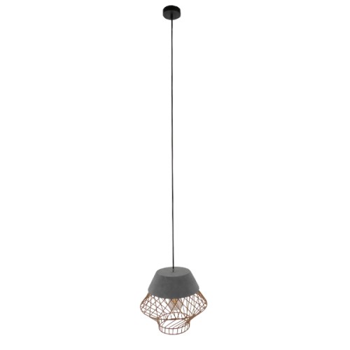 GLOBOSTAR® DURANT 01324 Μοντέρνο Κρεμαστό Φωτιστικό Οροφής με Ντουί 1 x E27 AC 220-240V IP20 - Γκρι & Χρυσό - Μ35 x Π35 x Υ35cm