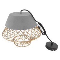 GLOBOSTAR® DURANT 01324 Μοντέρνο Κρεμαστό Φωτιστικό Οροφής με Ντουί 1 x E27 AC 220-240V IP20 - Γκρι & Χρυσό - Μ35 x Π35 x Υ35cm
