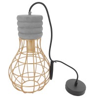GLOBOSTAR® DURANT 01325 Μοντέρνο Κρεμαστό Φωτιστικό Οροφής με Ντουί 1 x E27 AC 220-240V IP20 - Γκρι & Χρυσό - Μ20 x Π20 x Υ35cm