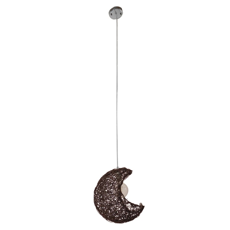 GLOBOSTAR® CRESCENT 01330 Vintage Κρεμαστό Φωτιστικό Οροφής με Ντουί 1 x E27 AC 220-240V IP20 - Καφέ - Μ30 x Π20 x Υ35cm
