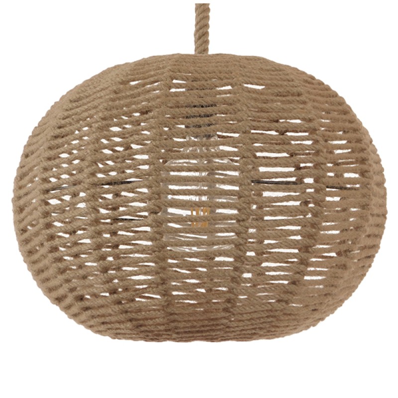 GLOBOSTAR® MANDALA 01331 Vintage Κρεμαστό Φωτιστικό Οροφής με Ντουί 1 x E27 AC 220-240V IP20 - Μπεζ - Μ40 x Π40 x Υ33cm