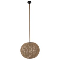 GLOBOSTAR® MANDALA 01331 Vintage Κρεμαστό Φωτιστικό Οροφής με Ντουί 1 x E27 AC 220-240V IP20 - Μπεζ - Μ40 x Π40 x Υ33cm